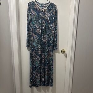 Chic Long Sleeve Geometric Dress